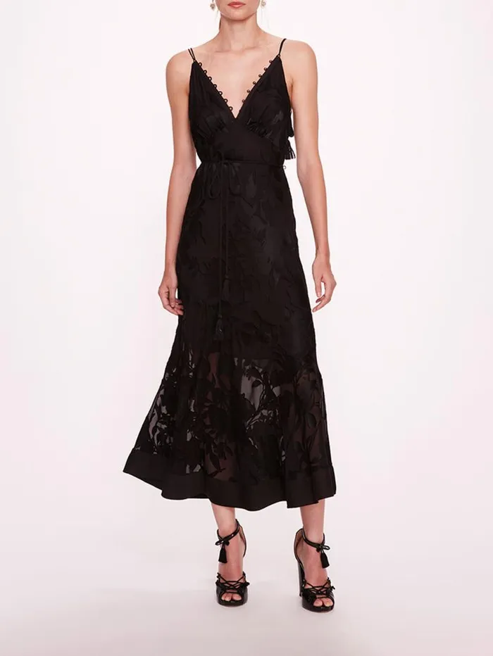 Women Marchesa Marchesa Rosa Niobe Slip Dress Black