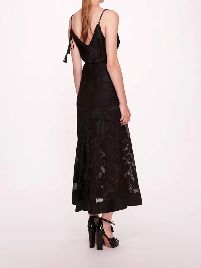 Women Marchesa Marchesa Rosa Niobe Slip Dress Black
