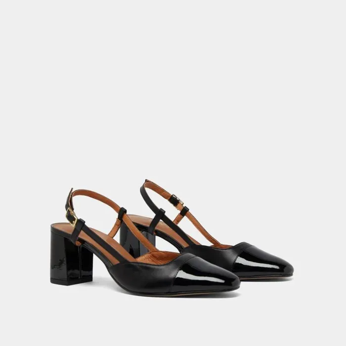 Women Mary Janes With Heels Black JONAK Slingbacks