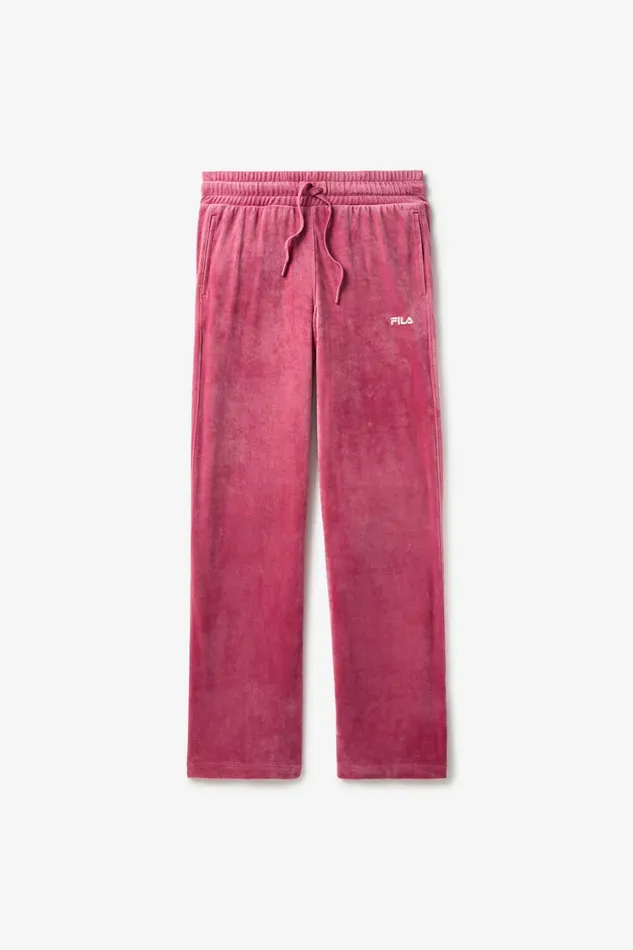 Women Matching Sets Fila Velocity Velour Wide Leg Pant 586 Malagaheather Rosegardenia