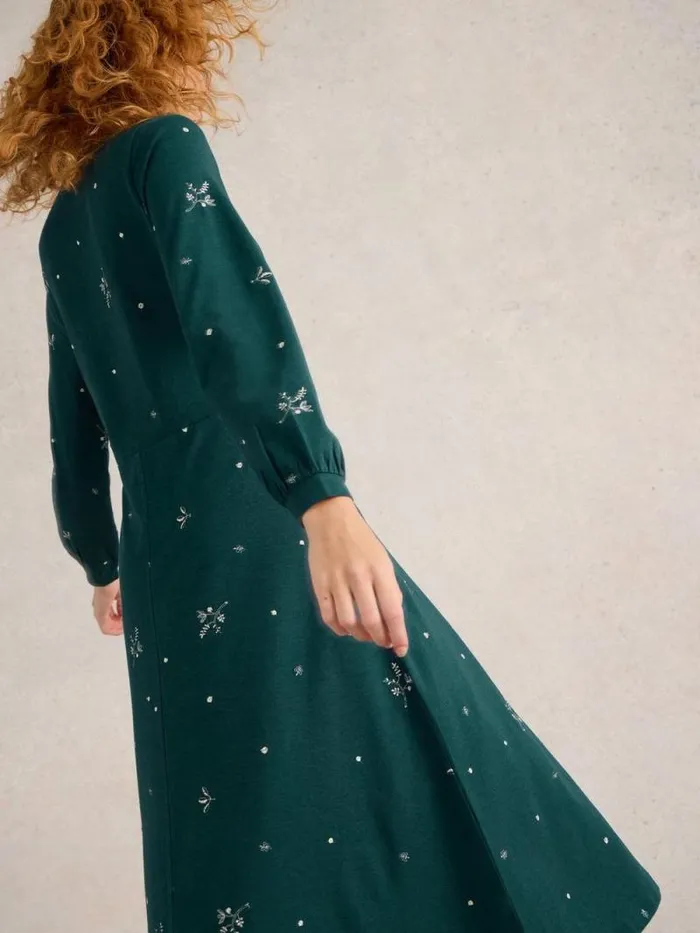 Women Megan Embroidered Midi Jersey Dress Teal Multi White Stuff Dresses Women Megan Embroidered Midi Jersey Dress Teal Multi White Stuff Dresses