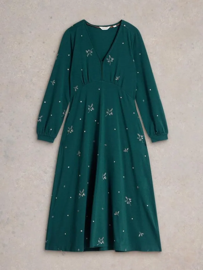 Women Megan Embroidered Midi Jersey Dress Teal Multi White Stuff Dresses Women Megan Embroidered Midi Jersey Dress Teal Multi White Stuff Dresses