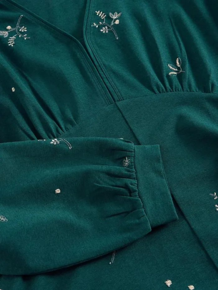 Women Megan Embroidered Midi Jersey Dress Teal Multi White Stuff Dresses Women Megan Embroidered Midi Jersey Dress Teal Multi White Stuff Dresses