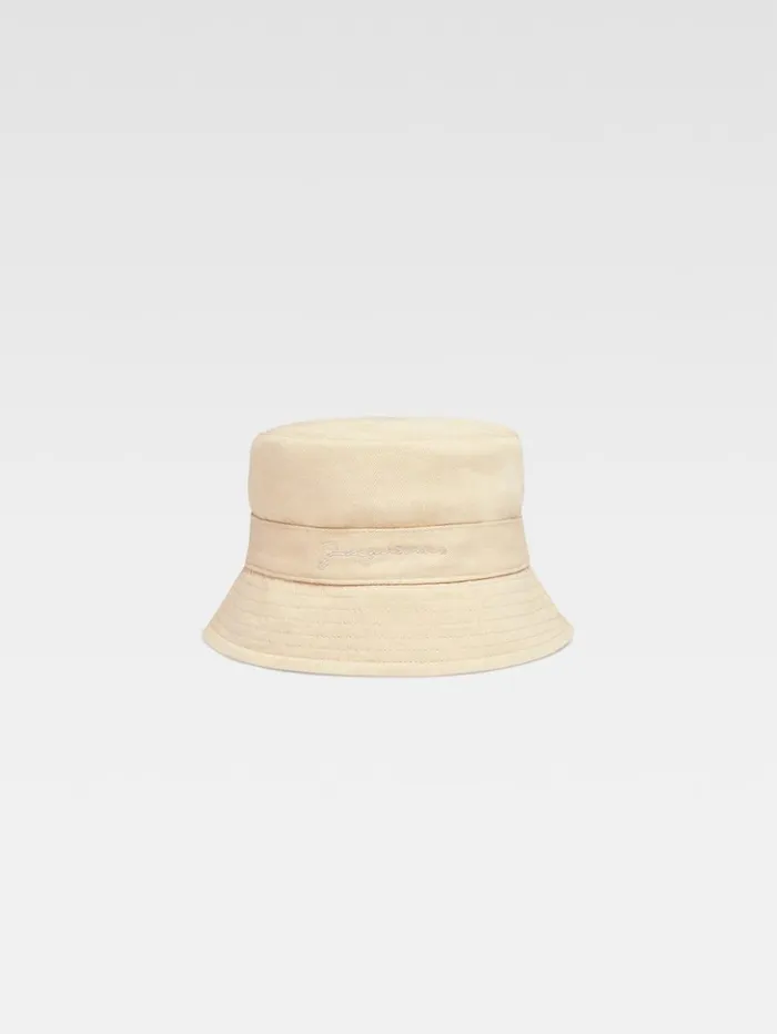WomenMen Accessories and Shoes JACQUEMUS The Gadjo Kids039 Bucket Hat Dark Beige