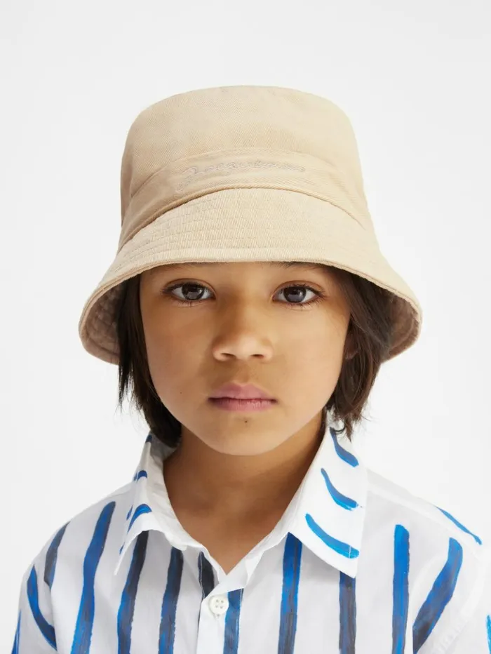 WomenMen Accessories and Shoes JACQUEMUS The Gadjo Kids039 Bucket Hat Dark Beige