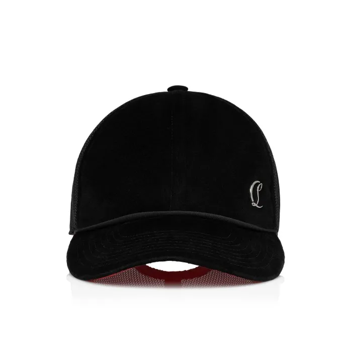 WomenMen Aliochitto Trucker Hat 8211 Velvet 8211 Black Christian Louboutin Hats