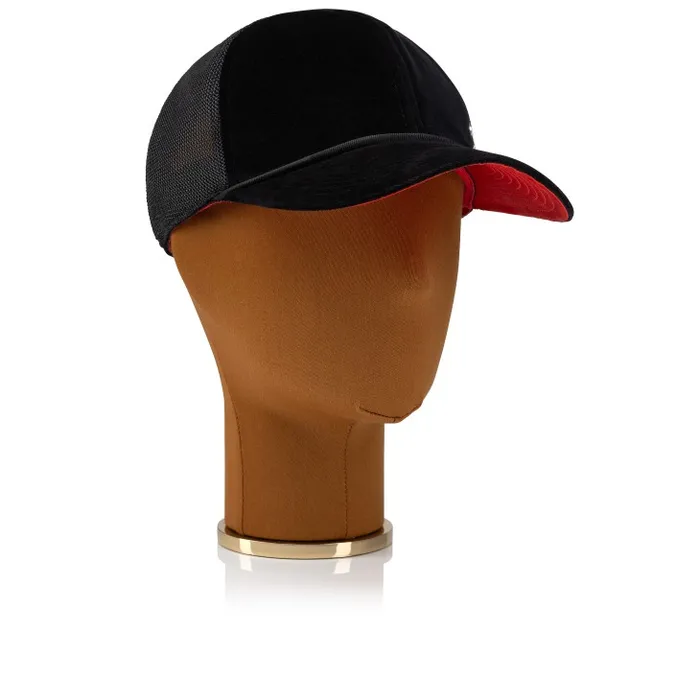 WomenMen Aliochitto Trucker Hat 8211 Velvet 8211 Black Christian Louboutin Hats
