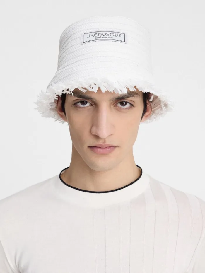 WomenMen Hats JACQUEMUS The Bacino Bucket Hat White WomenMen Hats JACQUEMUS The Bacino Bucket Hat White