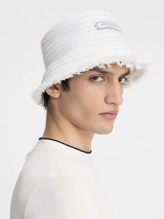 WomenMen Hats JACQUEMUS The Bacino Bucket Hat White WomenMen Hats JACQUEMUS The Bacino Bucket Hat White