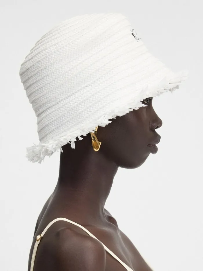 WomenMen Hats JACQUEMUS The Bacino Bucket Hat White WomenMen Hats JACQUEMUS The Bacino Bucket Hat White