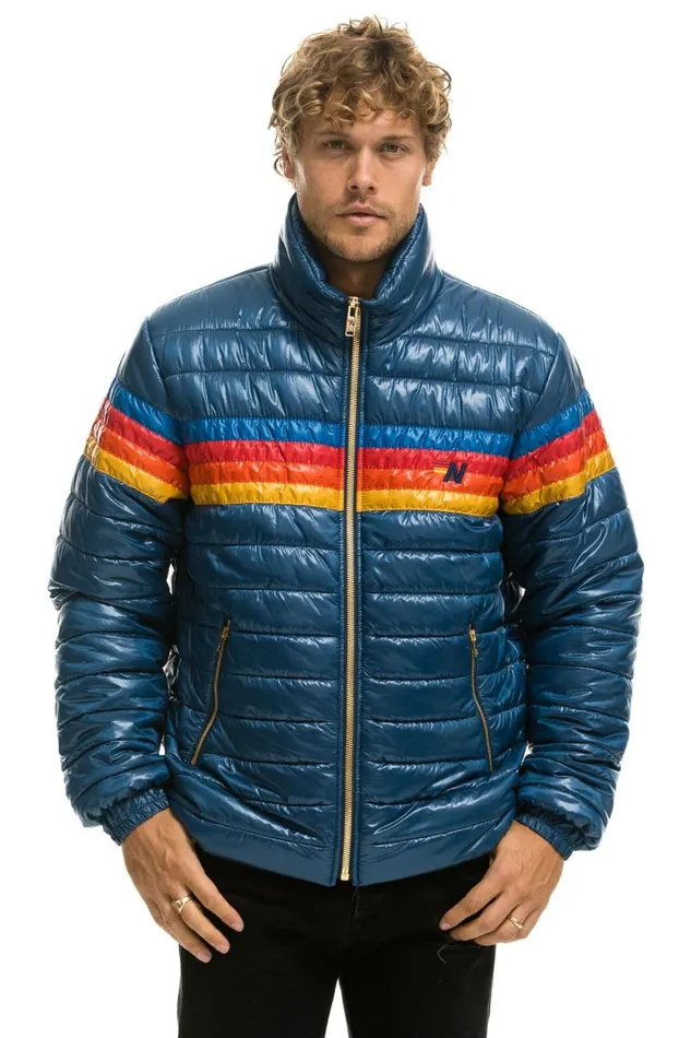 WomenMen Outerwear Aviator Nation 4 STRIPE TRAVELER JACKET 8211 GLOSSY DEEP BLUE
