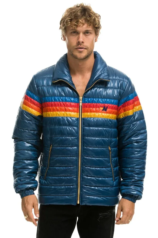 WomenMen Outerwear Aviator Nation 4 STRIPE TRAVELER JACKET 8211 GLOSSY DEEP BLUE WomenMen Outerwear Aviator Nation 4 STRIPE TRAVELER JACKET 8211 GLOSSY DEEP BLUE