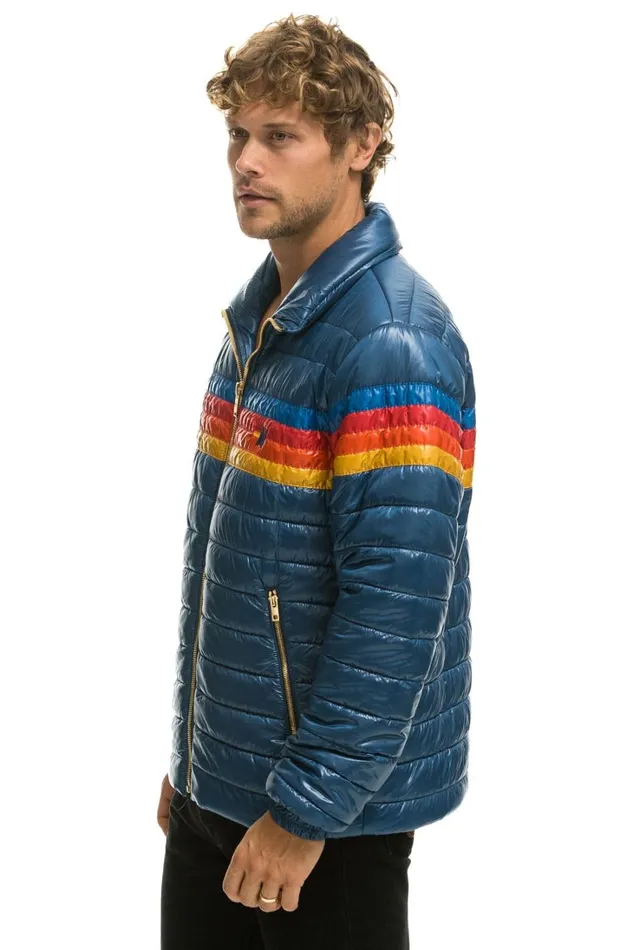 WomenMen Outerwear Aviator Nation 4 STRIPE TRAVELER JACKET 8211 GLOSSY DEEP BLUE WomenMen Outerwear Aviator Nation 4 STRIPE TRAVELER JACKET 8211 GLOSSY DEEP BLUE