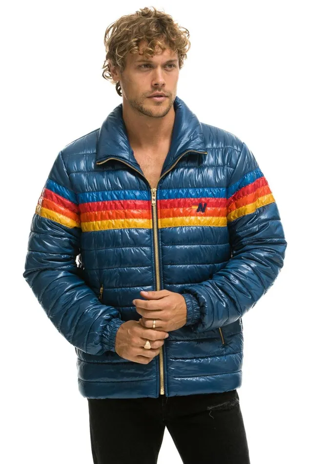 WomenMen Outerwear Aviator Nation 4 STRIPE TRAVELER JACKET 8211 GLOSSY DEEP BLUE WomenMen Outerwear Aviator Nation 4 STRIPE TRAVELER JACKET 8211 GLOSSY DEEP BLUE