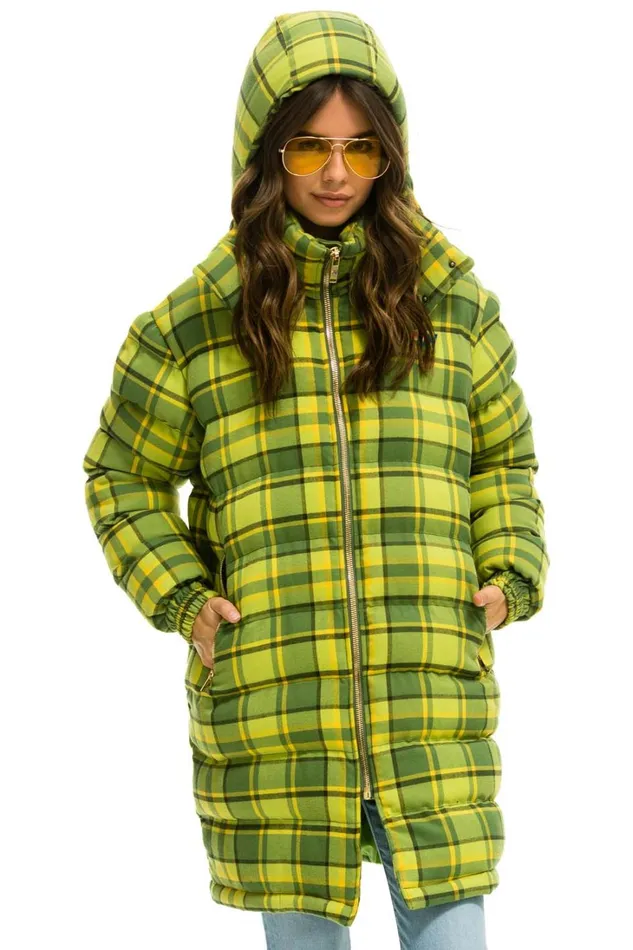WomenMen Outerwear Aviator Nation PLAID UNISEX LONG TREKKER JACKET 8211 AVOCADO PLAID