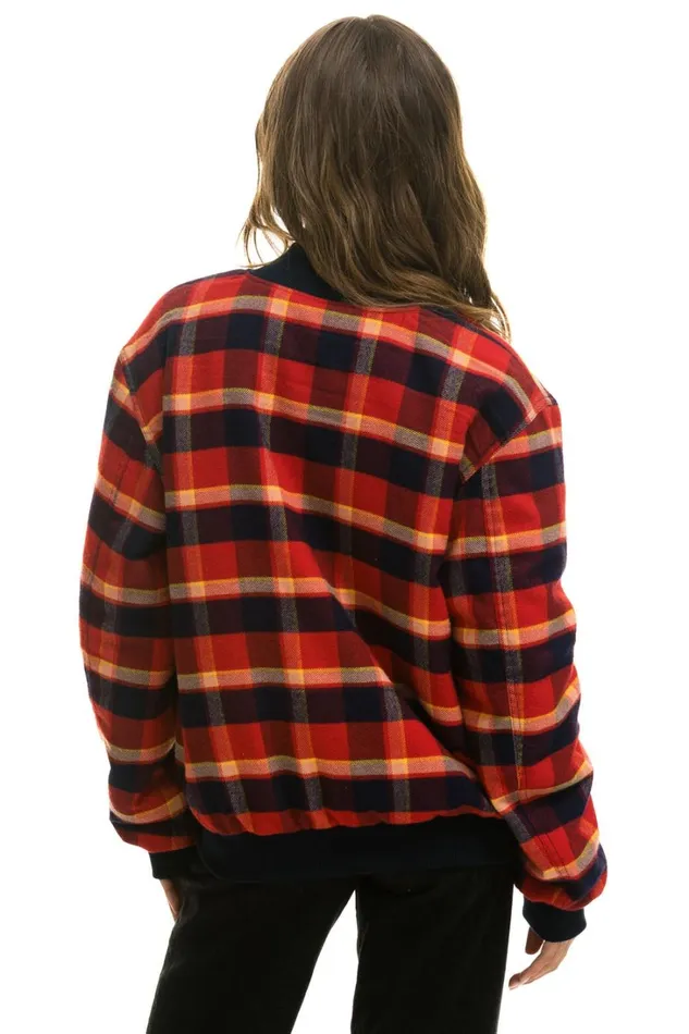 WomenMen Outerwear Aviator Nation PLAID UNISEX VARSITY JACKET 8211 RUGBY PLAID