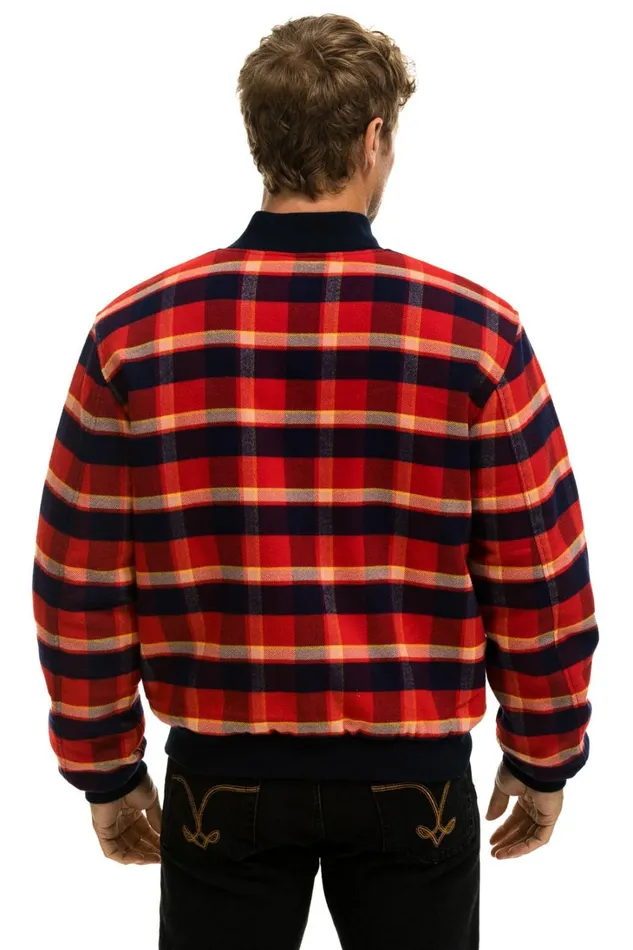WomenMen Outerwear Aviator Nation PLAID UNISEX VARSITY JACKET 8211 RUGBY PLAID