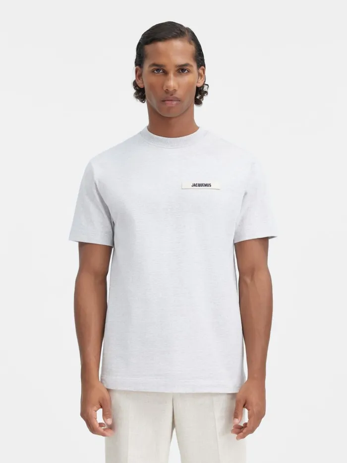WomenMen Tshirts JACQUEMUS The Gros Grain Tshirt Grey