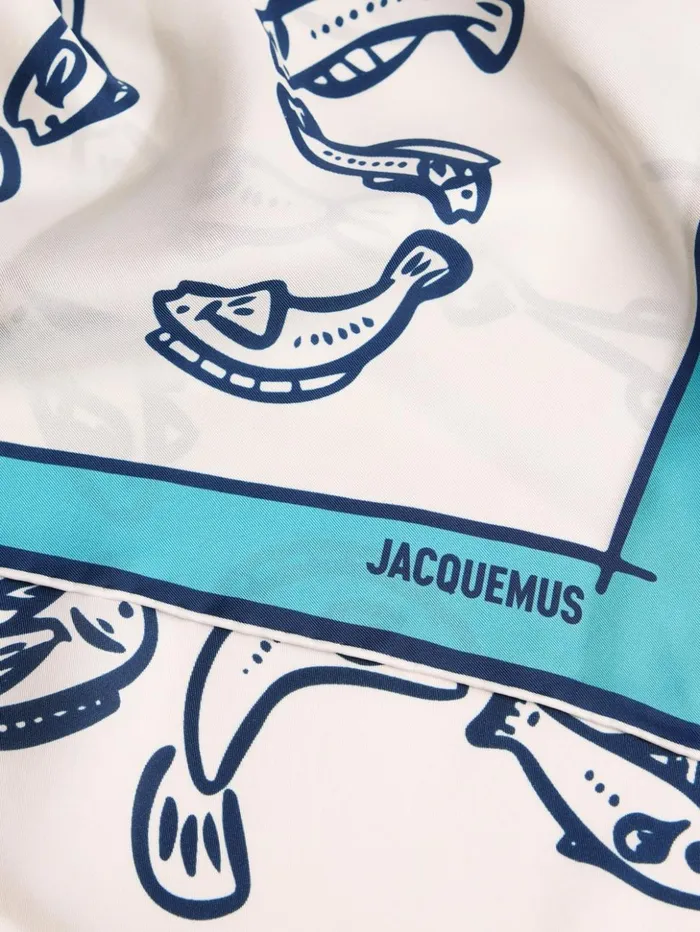 WomenMen Textile Accessories JACQUEMUS The Pesco Bandana Print Capri Fish Blue WomenMen Textile Accessories JACQUEMUS The Pesco Bandana Print Capri Fish Blue