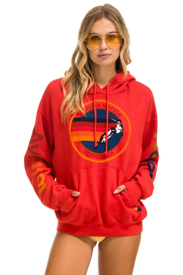 WomenMen Tops Aviator Nation AVIATOR NATION RELAXED PULLOVER HOODIE 8211 RED