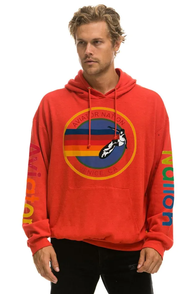WomenMen Tops Aviator Nation AVIATOR NATION RELAXED PULLOVER HOODIE 8211 RED