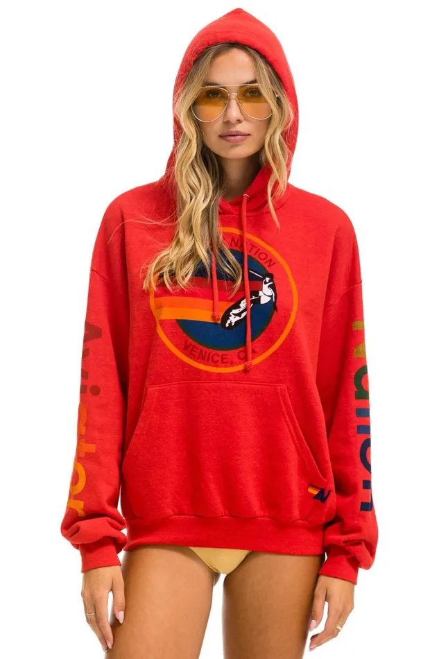 WomenMen Tops Aviator Nation AVIATOR NATION RELAXED PULLOVER HOODIE 8211 RED