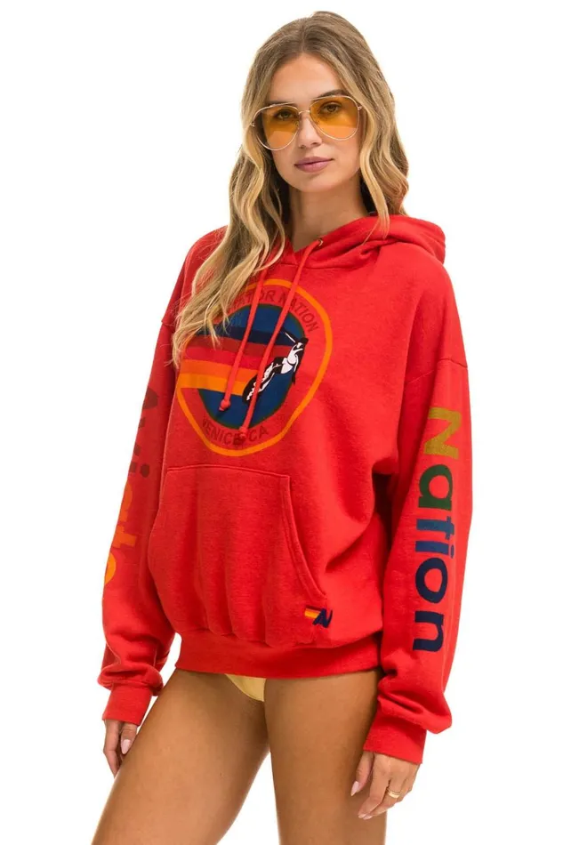 WomenMen Tops Aviator Nation AVIATOR NATION RELAXED PULLOVER HOODIE 8211 RED
