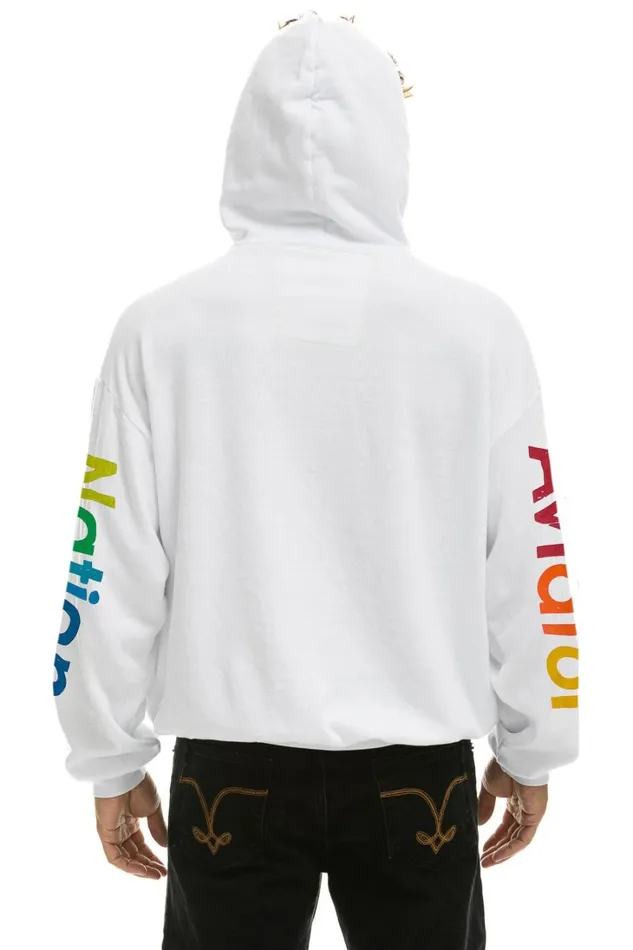 WomenMen Tops Aviator Nation AVIATOR NATION RELAXED PULLOVER HOODIE 8211 WHITE