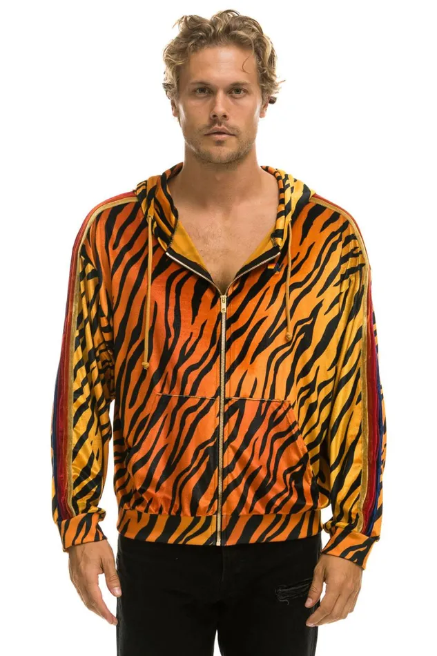 WomenMen Tops Aviator Nation CLASSIC VELVET RELAXED ZIP HOODIE 8211 TIGER WomenMen Tops Aviator Nation CLASSIC VELVET RELAXED ZIP HOODIE 8211 TIGER