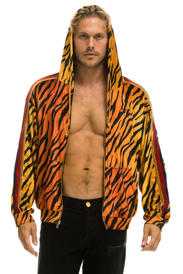 WomenMen Tops Aviator Nation CLASSIC VELVET RELAXED ZIP HOODIE 8211 TIGER WomenMen Tops Aviator Nation CLASSIC VELVET RELAXED ZIP HOODIE 8211 TIGER