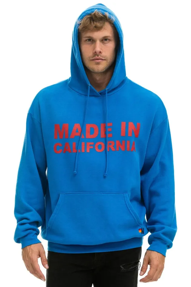 WomenMen Tops Aviator Nation MADE IN CALIFORNIA RELAXED PULLOVER HOODIE 8211 OCEAN