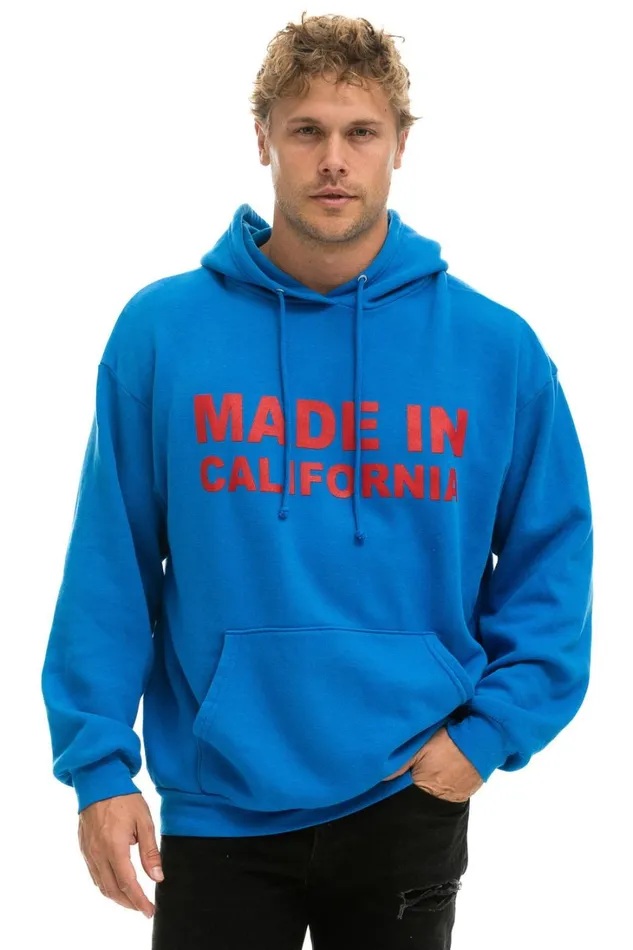 WomenMen Tops Aviator Nation MADE IN CALIFORNIA RELAXED PULLOVER HOODIE 8211 OCEAN