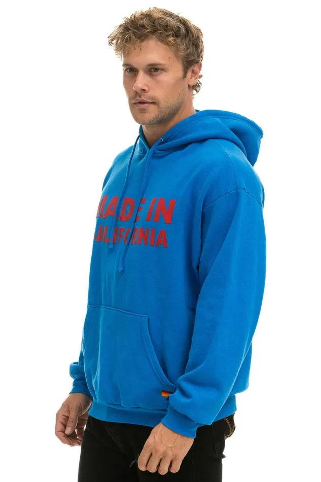 WomenMen Tops Aviator Nation MADE IN CALIFORNIA RELAXED PULLOVER HOODIE 8211 OCEAN