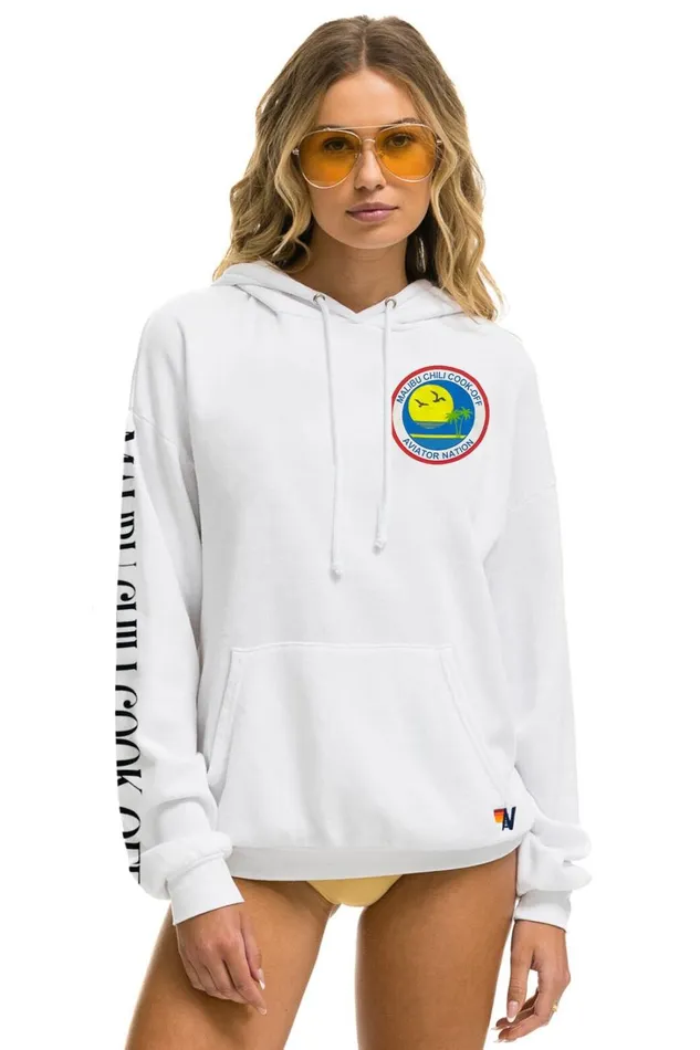 WomenMen Tops Aviator Nation MALIBU CHILI COOKOFF 2023 PULLOVER HOODIE RELAXED 8211 WHITE WomenMen Tops Aviator Nation MALIBU CHILI COOKOFF 2023 PULLOVER HOODIE RELAXED 8211 WHITE