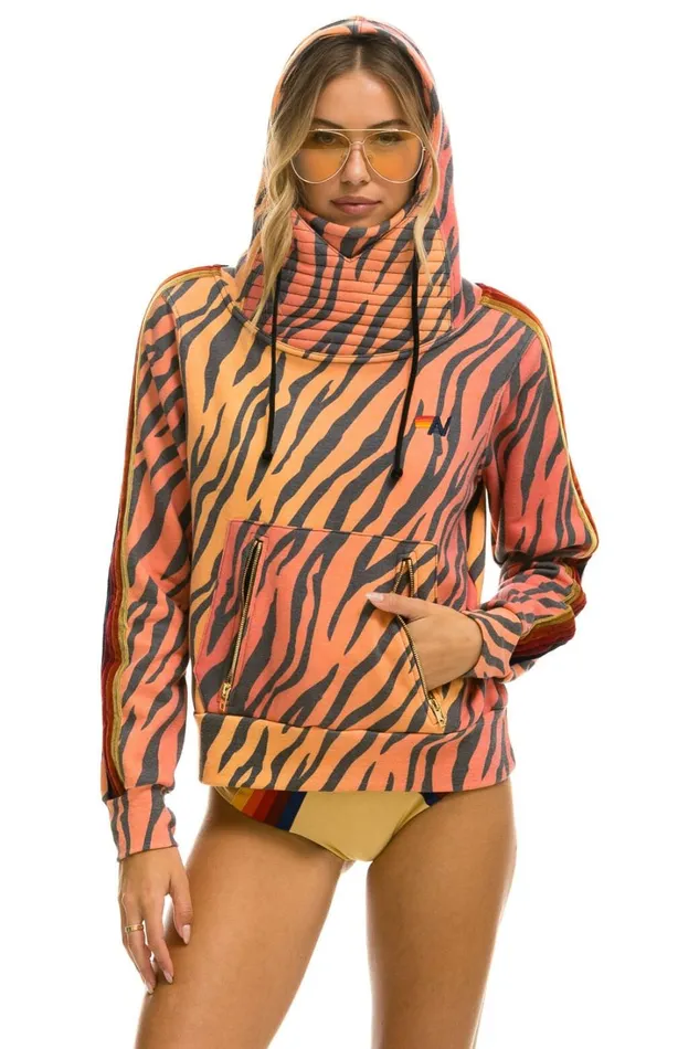 WomenMen Tops Aviator Nation NINJA PULLOVER HOODIE 8211 TIGER