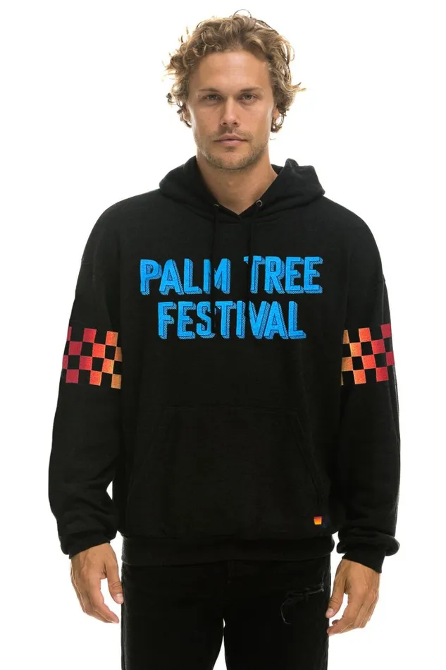 WomenMen Tops Aviator Nation PALM TREE FESTIVAL ASPEN 2023 PULLOVER HOODIE RELAXED 8211 BLACK WomenMen Tops Aviator Nation PALM TREE FESTIVAL ASPEN 2023 PULLOVER HOODIE RELAXED 8211 BLACK