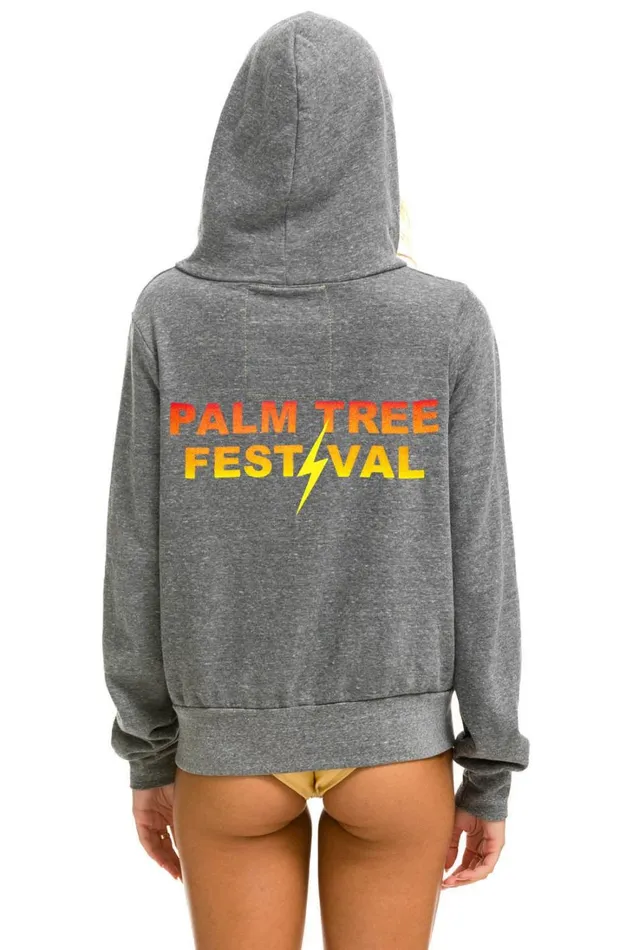 WomenMen Tops Aviator Nation PALM TREE FESTIVAL ASPEN 2024 ZIP HOODIE 8211 HEATHER