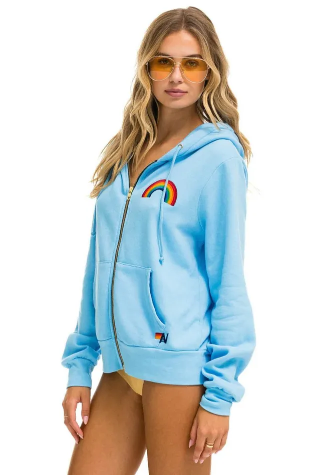 WomenMen Tops Aviator Nation RAINBOW EMBROIDERY HOODIE 8211 SKY WomenMen Tops Aviator Nation RAINBOW EMBROIDERY HOODIE 8211 SKY