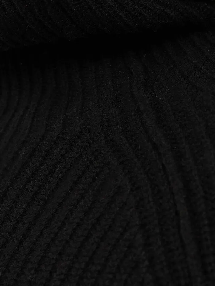 Women Merino Fishermans Rib Jumper Black Jigsaw Knitwear and Cashmere