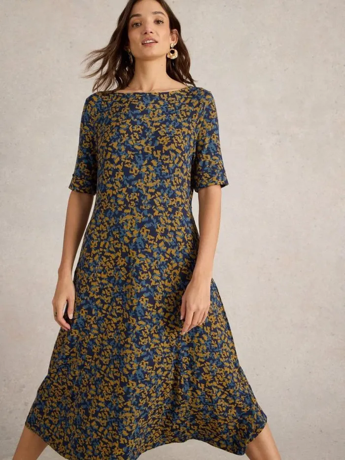 Women Millie Jersey Dress Navy Print White Stuff Dresses Women Millie Jersey Dress Navy Print White Stuff Dresses