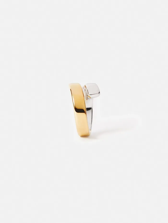Women Mixed Metal Wrap Ring Multi Jigsaw Jewellery