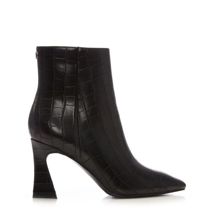 Women Moda In Pelle Black Boots Linette Black Patent Mocc Croc