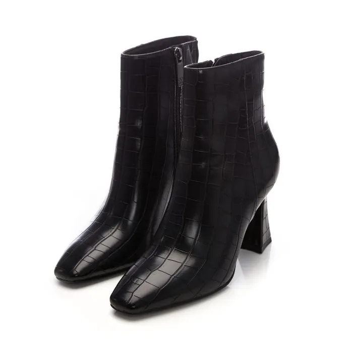 Women Moda In Pelle Black Boots Linette Black Patent Mocc Croc