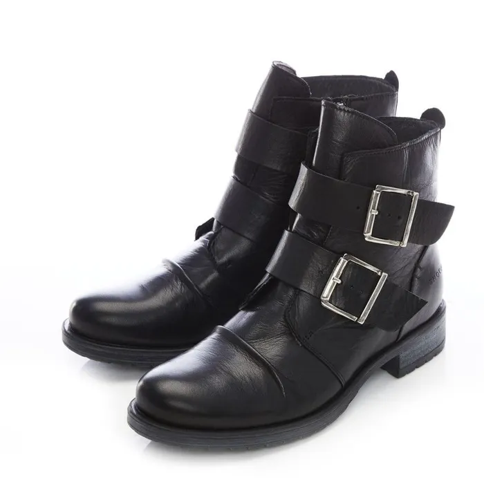 Women Moda In Pelle Black Boots Shoon Sh Irving Black Leather