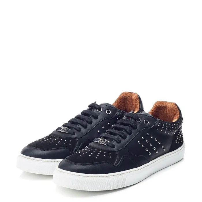 Women Moda In Pelle Black Trainers Betee Black Leather