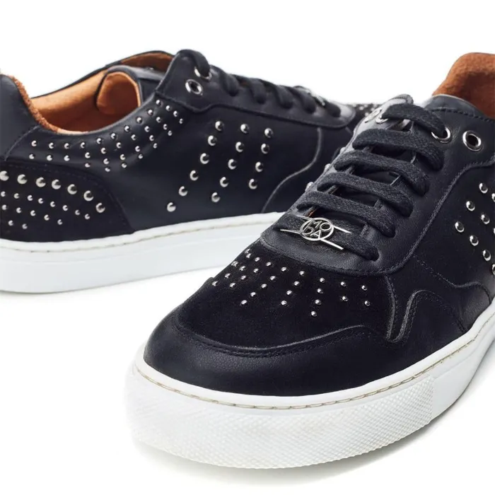 Women Moda In Pelle Black Trainers Betee Black Leather