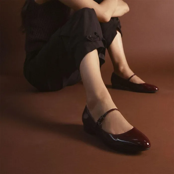 Women Moda In Pelle Casual Shoes Florentin Burgundy Patent Leather