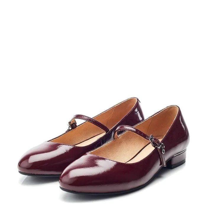 Women Moda In Pelle Casual Shoes Florentin Burgundy Patent Leather