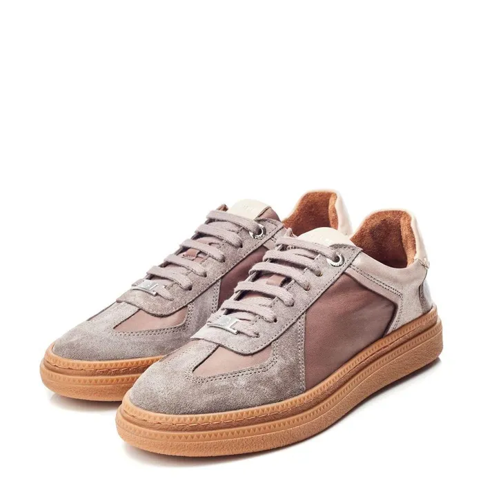 Women Moda In Pelle Casual Trainers Anilla Taupe Leather
