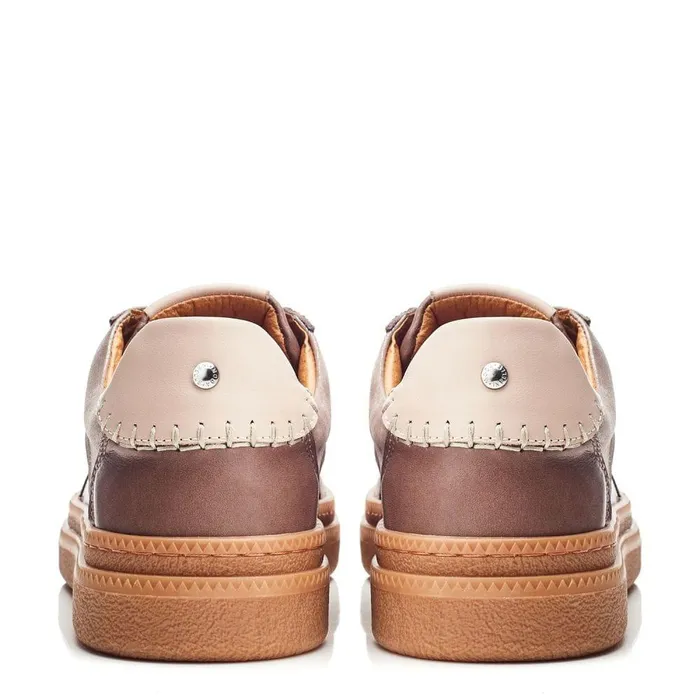 Women Moda In Pelle Casual Trainers Anilla Taupe Leather